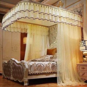 2 STAND MOSQUITO NET WITH RAILS (CREAM)