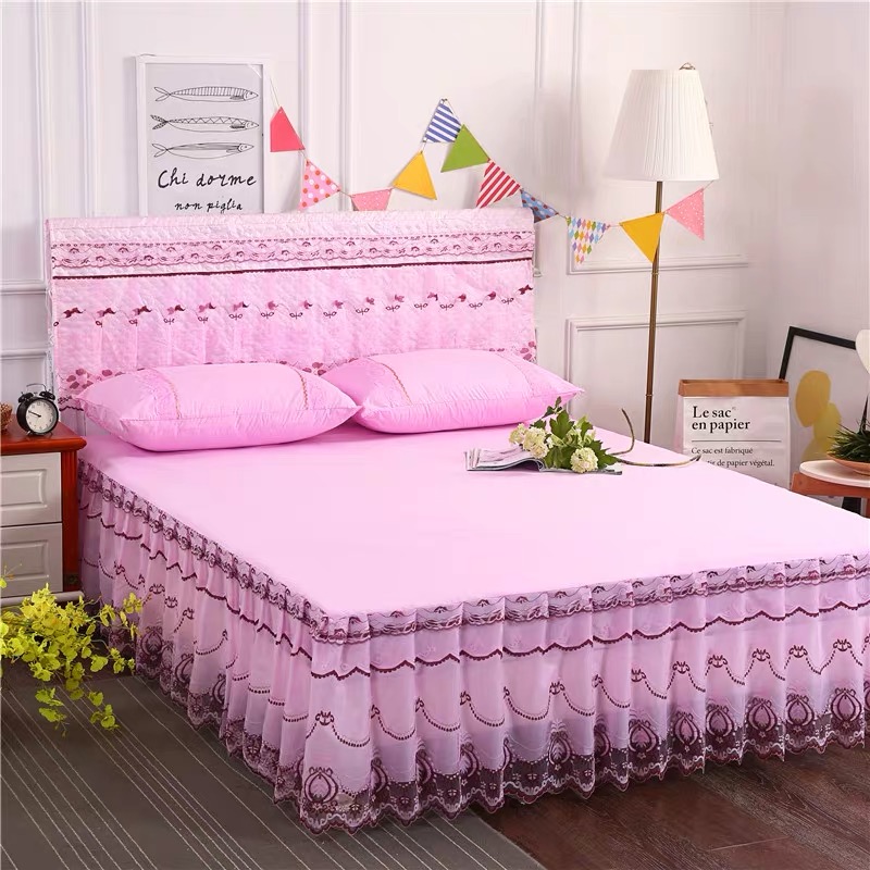4*6 3PC BED SKIRT(PINK)