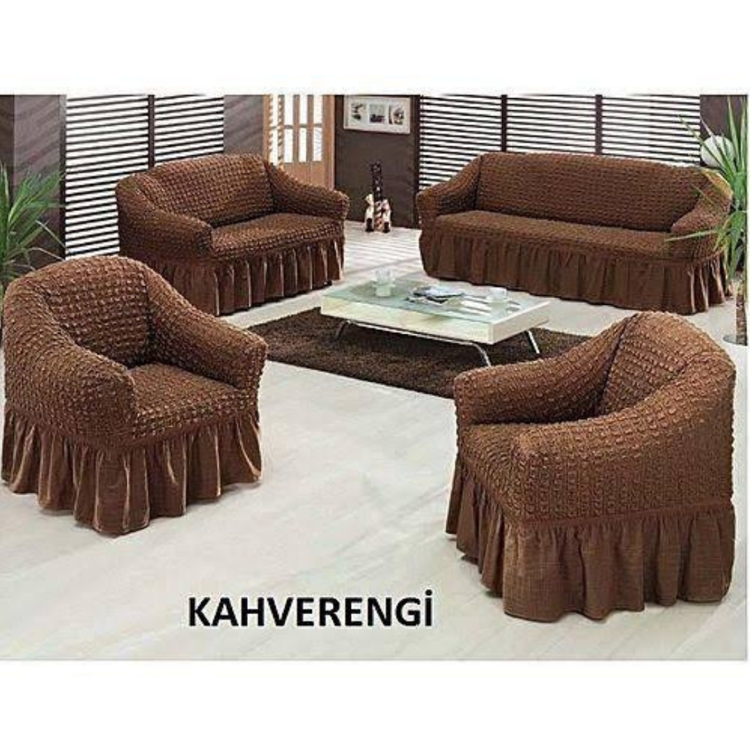Turkish Sofa Covers(3+1+1)Brown Chocolate