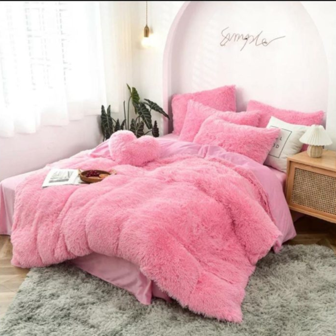Faux Fur Fluffy Duvet(Baby Pink)