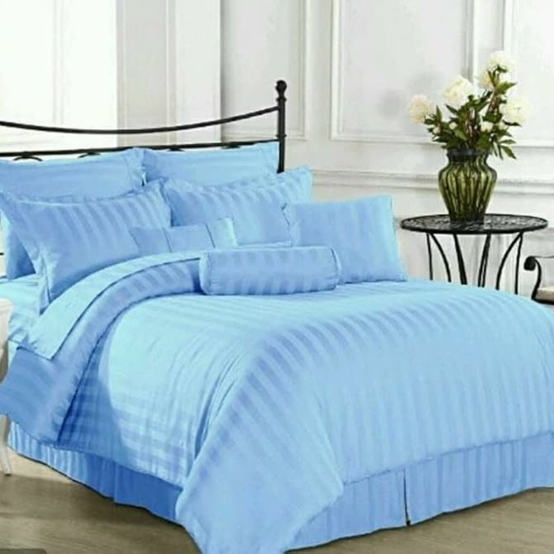 4 Pc Striped Binded Duvet (5x6 Blue)  