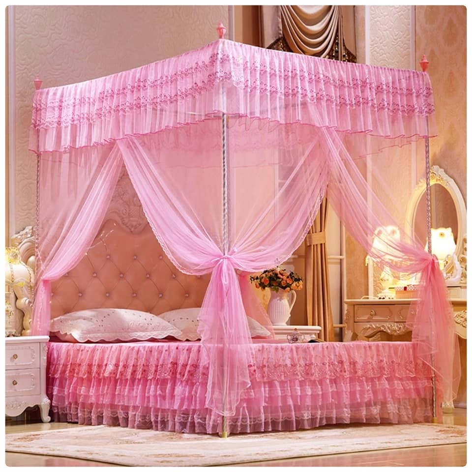 4 STAND MOSQUITO NET( PINK)