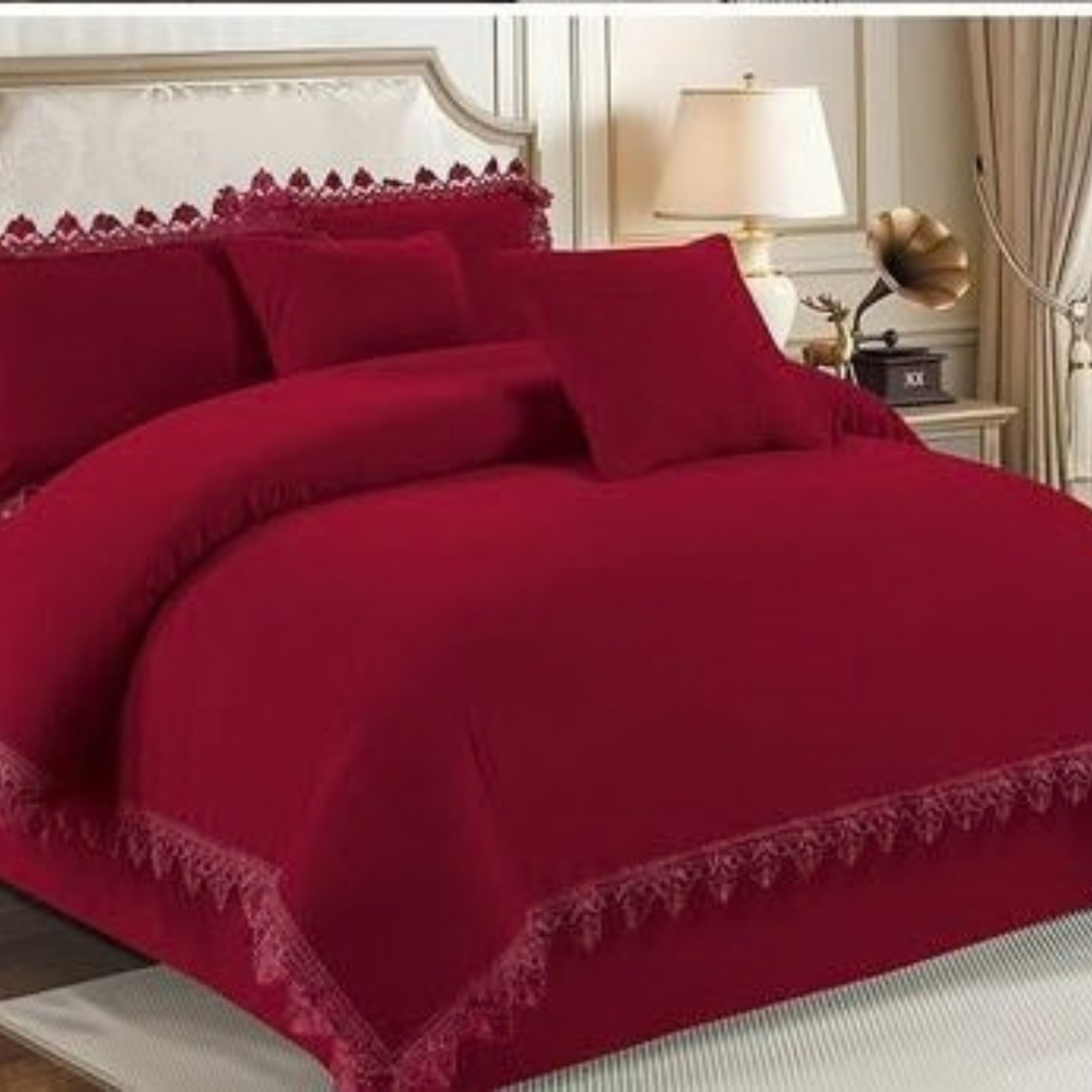 6 Piece Fancy Duvet(6x7 Maroon )