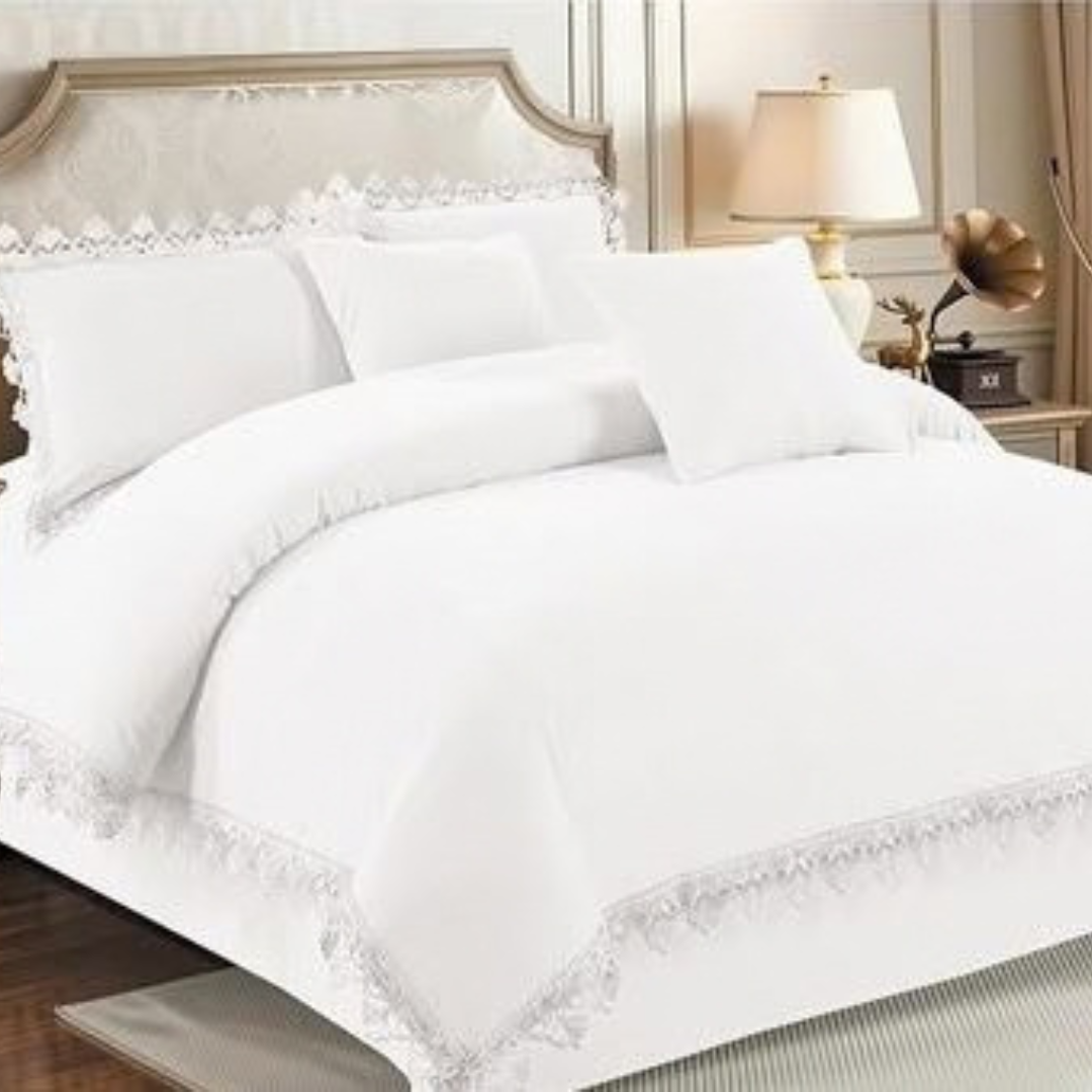 6 Piece Fancy Duvet(6x7 White )